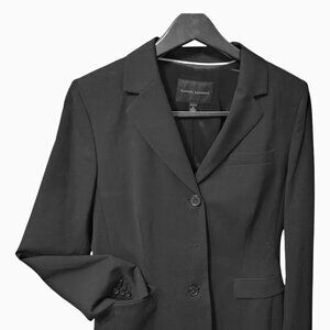 Black Stretch Twill Wool Blazer